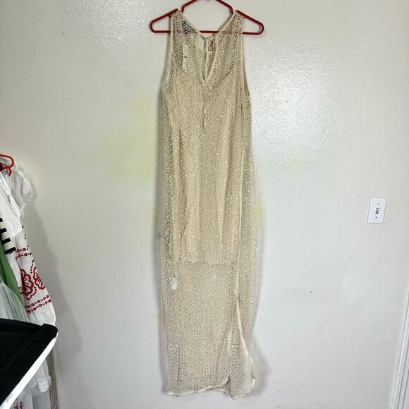 J Crew Collection Sheer Pearls Slip Going Out Event Dress US Women's XL New - Picture 5 of 10